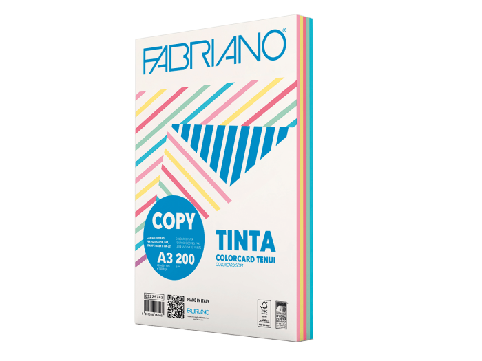ŠELESHAMER PAPIR A3 200 G 100 LISTOV FABRIANO PASTELNI MIX