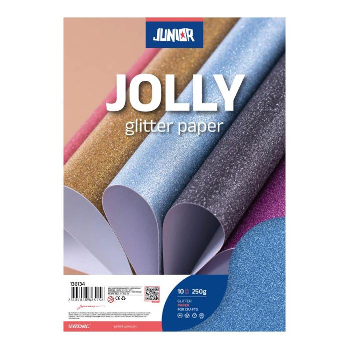 &Scaron;eleshamer papir z ble&scaron;čicami A4 250 g JOLLY GLITTER