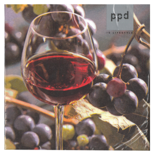 Serviete kozarec rdečega vina 33x33 cm PPD RDEČE VINO IN GROZDJE 5790