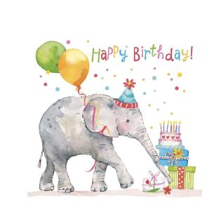 Serviete 33x33 cm PPD HAPPY BIRTHDAY SLON VSE NAJBOLJ&Scaron;E 1333657
