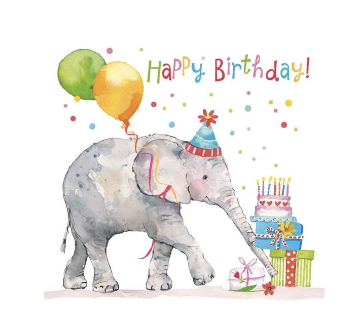 Serviete 33x33 cm PPD HAPPY BIRTHDAY SLON VSE NAJBOLJ&Scaron;E 1333657
