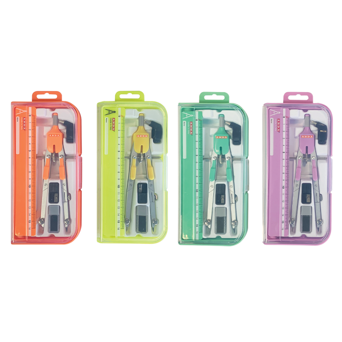 Šestilo z ravnilom QUICK ARDA PASTEL set 5/1 CO3PAS/CO3ESP