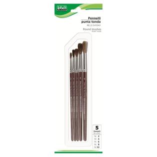 Čopiči okrogli &scaron;t. 2, 4, 6, 8, 10 LEBEZ 9124B set 5/1