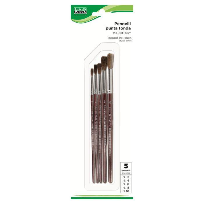 Čopiči okrogli št. 2, 4, 6, 8, 10 LEBEZ 9124B set 5/1