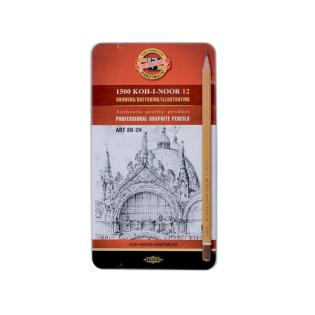 Grafitni svinčniki 8B-2H KOH-I-NOOR GRAPHIC set 12/1