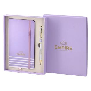 Rokovnik in kemični svinčnik v darilnem setu vijola EMPIRE PASTEL 412221