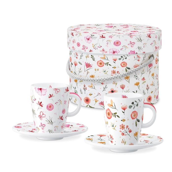 Skodelica porcelan set darilni 0,08L PPD OH HAPPY DAY CVETJE ROŽE 2/1 162900775