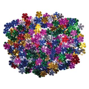Set kraft papirnati konfeti svetleči metalni 13x13 cm JUNIOR cvetovi rožice 14 g 137021