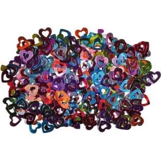 Set kraft papirnati konfeti svetleči metalni 14x15 cm JUNIOR srčki 14 g 137011