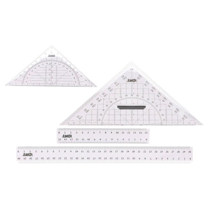 Set ravnil in geo trikotnik JUNIOR GEO-METRIC RULER SET set 4/1 131476