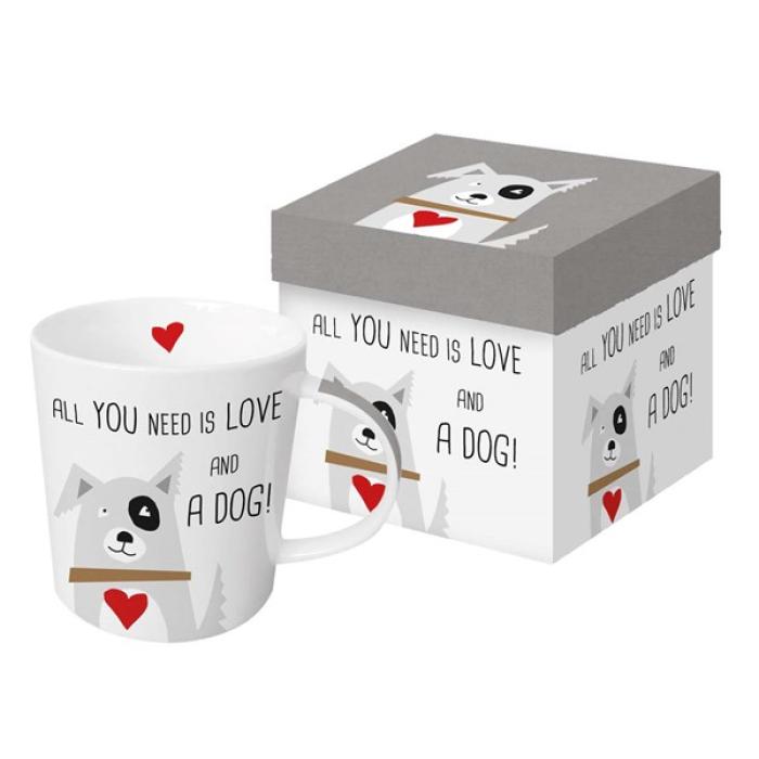Skodelica porcelan 0,35L PPD ALL YOU NEED IS LOVE AND A DOG KUŽA 603422