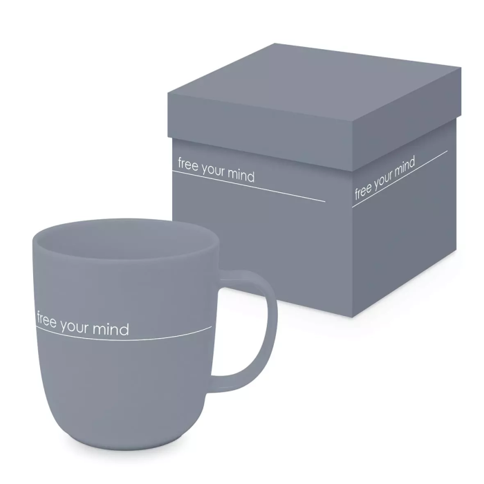 Skodelica porcelan 0,4L modra PPD PURE MATTE FREE YOUR MIND 604495