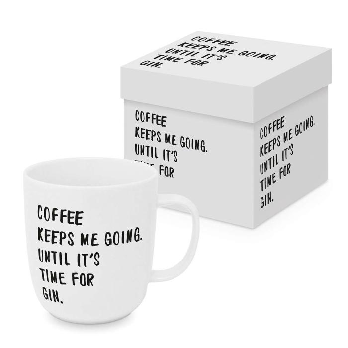 Skodelica porcelan mat 0,4L PPD MATTE COFFEE KEEPS ME GOING UNTIL IT'S TIME FOR GIN 604547