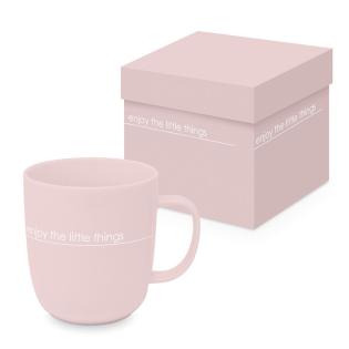 Skodelica porcelan 0,4L roza PPD PURE MATTE ENJOY THE LITTLE THINGS 604494
