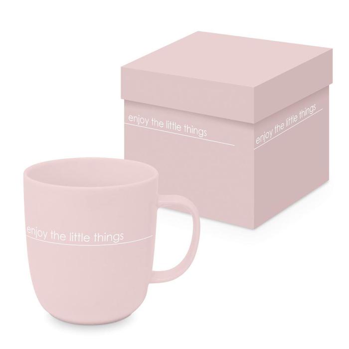 Skodelica porcelan 0,4L roza PPD PURE MATTE ENJOY THE LITTLE THINGS 604494