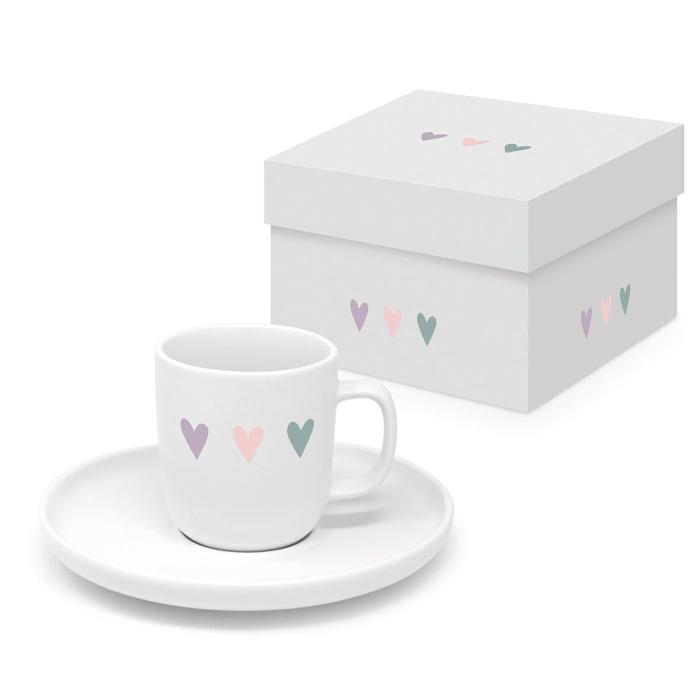 Skodelica za kavo espresso 0,075L PPD PURE MATTE HEART INFUSION PASTEL SRČKI 161502308