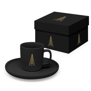 Skodelica za kavo espresso 0,075 L PPD PURE MATTE MOOD BLACK SMREKA JELKA 604612