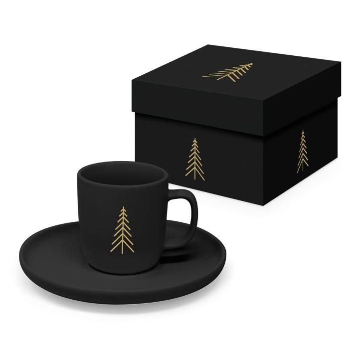 Skodelica za kavo espresso 0,075 L PPD PURE MATTE MOOD BLACK SMREKA JELKA 604612
