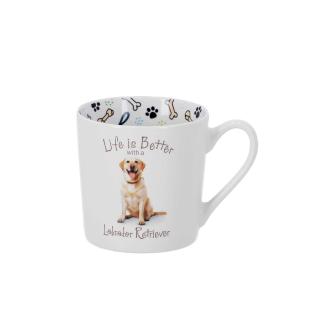 Skodelica porcelan 400 ml HOME COLLECTION LIFE IS BETTER WITH A LABRADOR RETRIEVER