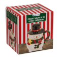 Skodelica s pokrovom snežak porcelan  300 ml FUNNY SNOW 99/6206