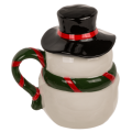 Skodelica s pokrovom snežak porcelan  300 ml FUNNY SNOW 99/6206