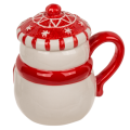 Skodelica s pokrovom snežak porcelan  300 ml FUNNY SNOW 99/6206