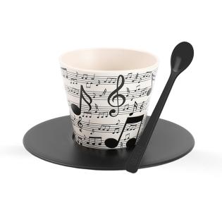 Skodelica z žličko in krožnikom espresso iTOTAL MUSIC NOTE set 3/1 ID5229
