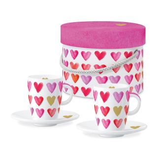 Set skodelic za espresso porcelan srčki PDD AQUARELL HEARTS 162901460 set 2/1