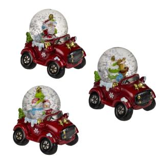 Snežna krogla božične figure v avtu 7,7x6,9 cm 950143