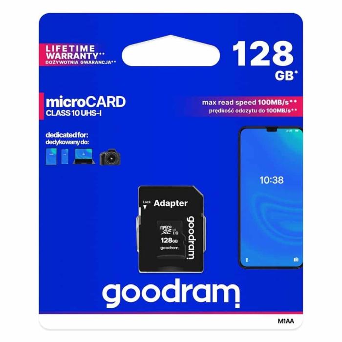 Spominska kartica 128 GB 100MB/s GOODRAM SD MICROCARD M1AA