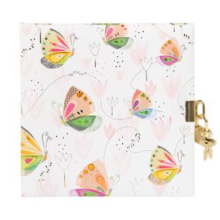 Spominska knjiga s ključavnico 17x17 cm 96 listna METULJ MARIPOSA GOLDBUCH TURNOWSKY 44 589