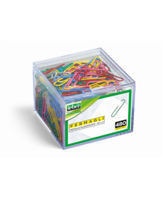 Sponke za papir barvne oblečene v PVC LEBEZ 5441 set 480/1