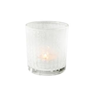 Svečnik kozarec za svečo dekorativni na srčke 7,5 X 7,5 X 8 cm 628429