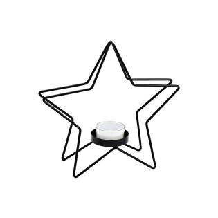 Svečnik zvezda žica črna MINIMAL