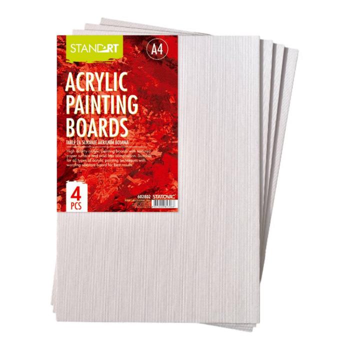 Platno ka&scaron;irano za akrilne barve A4 STANDART ACRYLIC DRAWING BOARDS set 4/1 602802