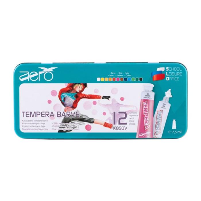 Tempera barve v tubi 7,5 ml PLESALKA AERO set 12/1