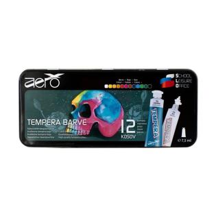 Tempera barve v tubi 7,5 ml SMRTNA GLAVA AERO set 12/1