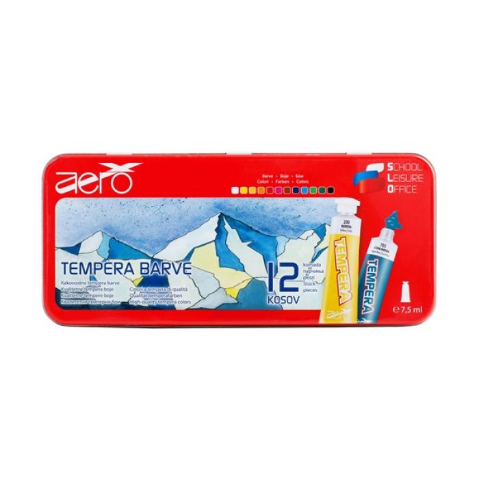 Tempera barve v tubi 7,5 ml TRIGLAV AERO set 12/1