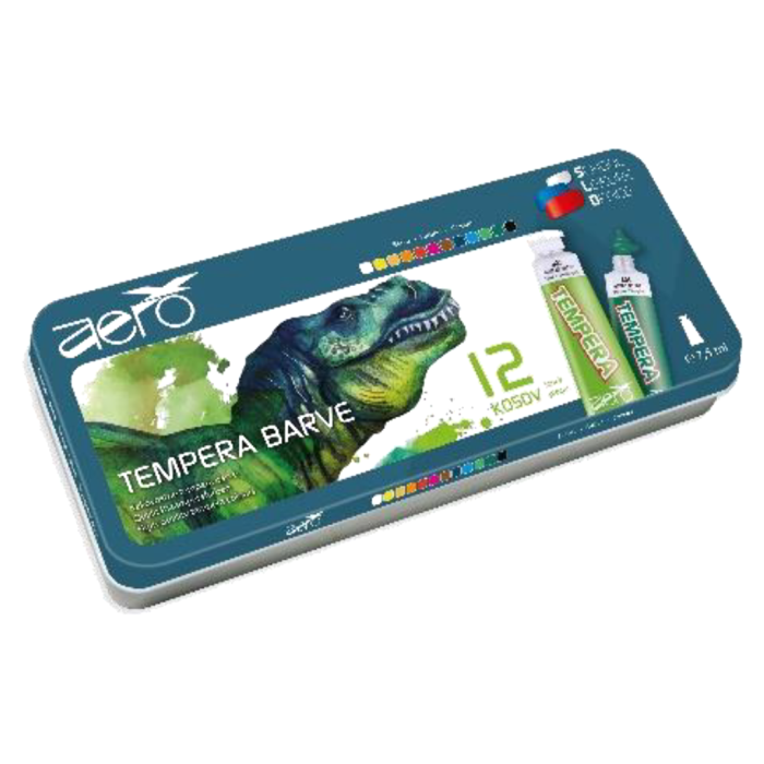 Tempera barve v tubi 7,5 ml DINOZAVER T-REX AERO set 12/1 9201-2912