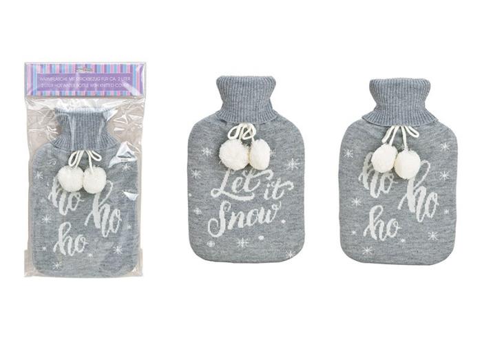 Termofor božični novoletni pleten siv 2L 20x33x4 cm CHRISTMAS 10030288