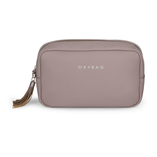 Kozmetična torbica vegansko usnje 20x13x5 cm roza taupe OXYBAG EMILY LEATHER MAXI MOCCA 9-86625