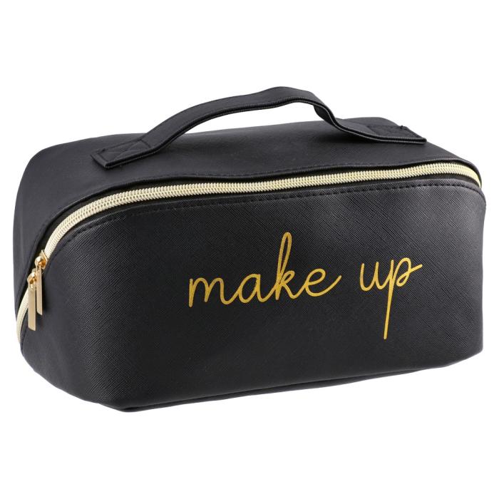 Torbica kozmetična vegansko usnje črna EMPIRE MAKE UP HALKI 500772