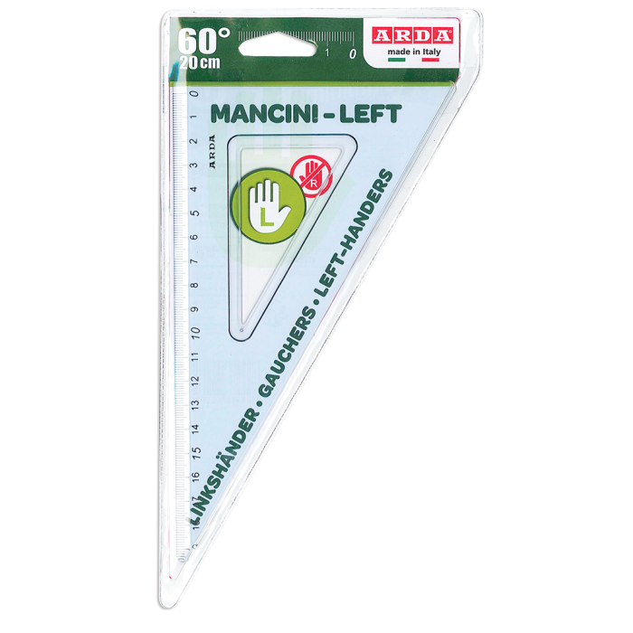 Trikotnik za levičarje 20 cm 60&deg; pozoren ARDA 28820MAN
