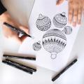 Marker permanentni vodoodporni črn temno siv rjav PIN UNI BRUSH set 5/1 72745