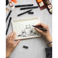 Marker permanentni vodoodporni črn temno siv rjav PIN UNI BRUSH set 5/1 72745