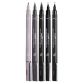 Marker permanentni vodoodporni črn siv PIN UNI COMICS set 5/1 72753