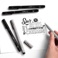 Marker permanentni vodoodporni črn siv rjav PIN UNI LETTERING set 5/1 72744