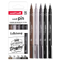 Marker permanentni vodoodporni črn siv rjav PIN UNI LETTERING set 5/1 72744