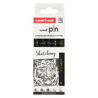 Marker permanentni vodoodporni črn PIN UNI SKETCHING set 5/1 72751
