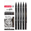 Marker permanentni vodoodporni črn PIN UNI SKETCHING set 5/1 72751